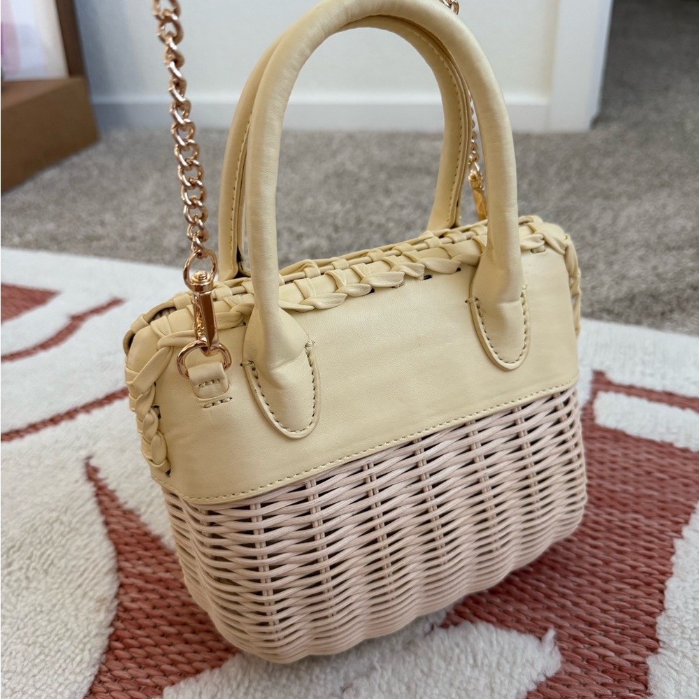 Chic Cream Woven Mini Bag